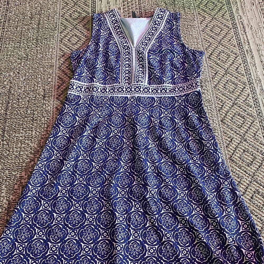 Talbots Effortless Jersey Maxi Dress - Pretty Medallion - A-line, V-neck (600)